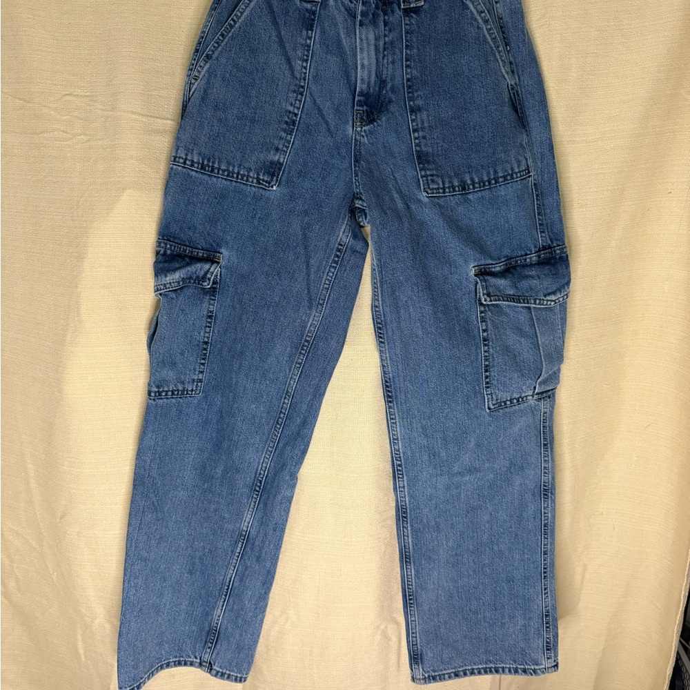 BDG Women's Relaxed Blue Cargo Skate Jeans